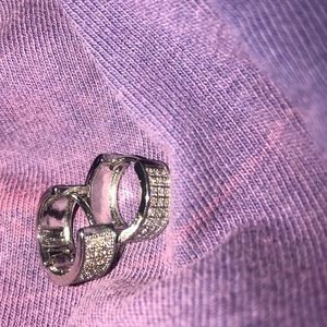 Diamond hoop earrings